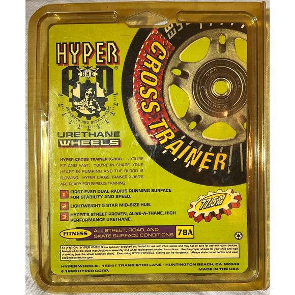 New Hyper Wheels Cross Trainer X-360 77.5mm Fitness All Surface Conditions 78A - Picture 4 of 7